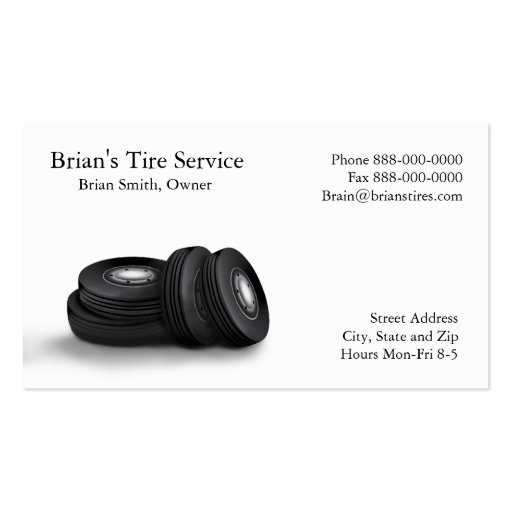 Tire Sales Business Card (front side)