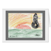 Tire Swing at Sunset Card