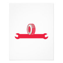 Tire With Spanner Wrench Retro Personalised Invitation