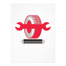 Tire With Spanner Wrench Retro Personalised Announcements