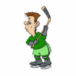 Tired looking hockey player cut out