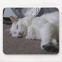 Tired of Playing Angora Cat Mousepad