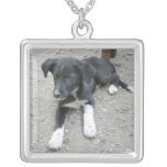 Tired puppy necklace