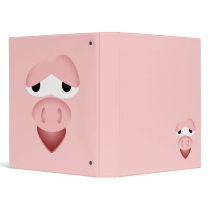 Tired Smiling Pig Face binders by mydeas Tired Smiling Pig Face binders