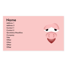 Tired Smiling Pig Face Business Card