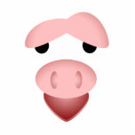 Tired Smiling Pig Face Photo Cut Outs