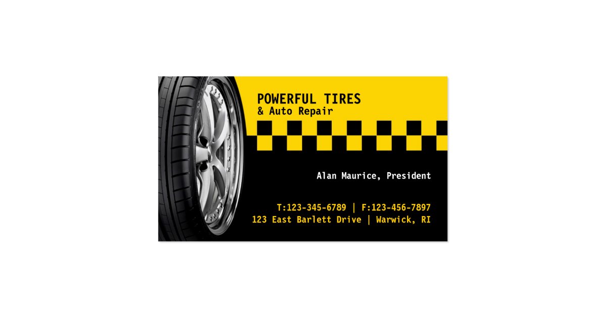 Tires Auto Repair Business Card Zazzle