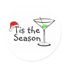 Tis The Season Christmas Martini Stickers