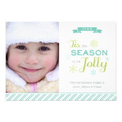 Tis The Season Christmas Photo Holiday Flat Card