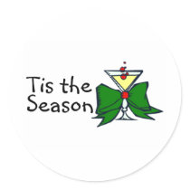 Tis The Season Drink Round Sticker