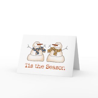 Tis the Season Holiday Snowmen card