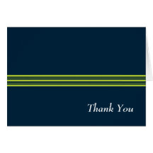 Tisbury - Navy and Green - Blank Thank You Notes Cards