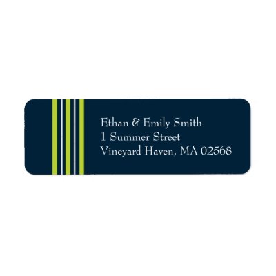 Tisbury - Navy Green White - Return Address Lable Labels