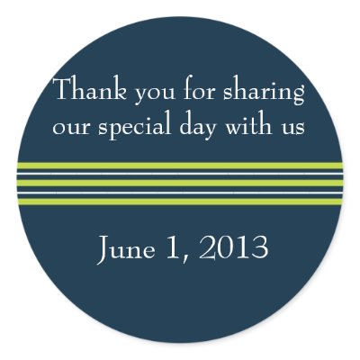 Tisbury - Navy Green White - Round Sticker