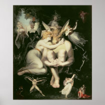 Titania Awakes, Surrounded by Attendant Print