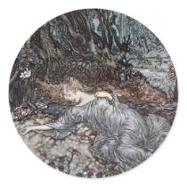 Titania Lying Asleep Round Sticker