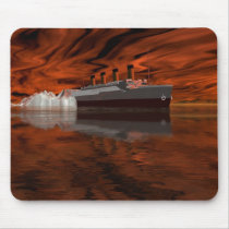 titanic, boat, cruise, cruiseship, disaster, history, iceberg, liner, luxury, nautica, nautical, ocean, oceanliner, seafare, ship, shipwreck, sinking, tragedy, transatlantic, travel, trip, unsinkable, vessel, voyage, skies, Mouse pad with custom graphic design