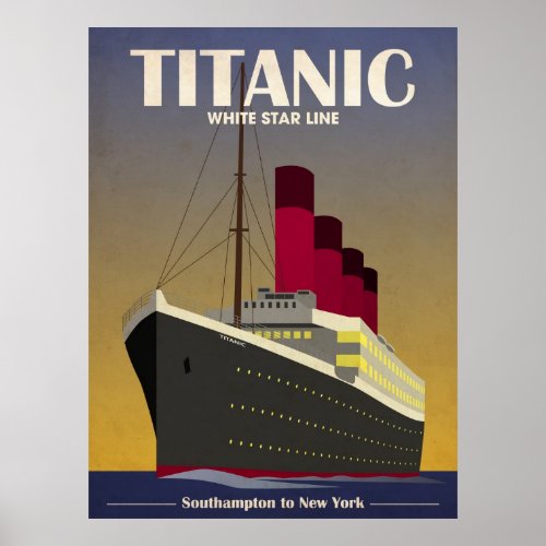 Titanic Ocean Liner Art Deco Print print