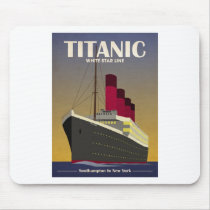 Titanic Ocean Liner Art Deco Print Mouse Pads
