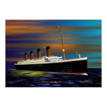 TITANIC ON HER MAIDEN  VOYAGE 10 APRIL 1912 PRINT