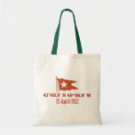 Titanic Sinking GPS Coordinates & White Star Flag Canvas Bag