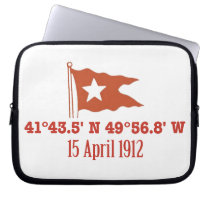 Titanic Sinking GPS Coordinates & White Star Flag Computer Sleeve