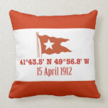 Titanic Sinking GPS Coordinates & White Star Flag Pillows