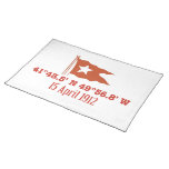 Titanic Sinking GPS Coordinates & White Star Flag Placemat