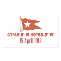 Titanic Sinking GPS Coordinates & White Star Flag Sticker