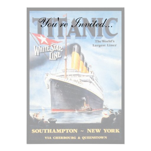 Titanic White Star Line Poster Personalized Announcements