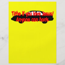 Tithe if you love Jesus! Anyone can honk Custom Flyer