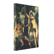 Titian's The Fall of Man; Adam and Eve wrappedcanvas