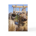 titicaca boat faces greeting card