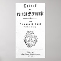 Title Page of 'Critique of Pure Poster