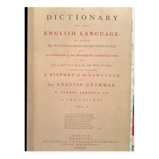 Title page of volume I of the English Postcards