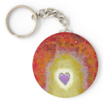 Title:  Tiny Art #596 - Purple heart for courage keychains