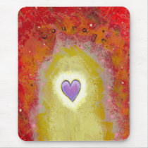Title:  Tiny Art #596 - Purple heart for courage mousepads
