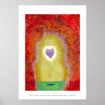 Title:  Tiny Art #596 - Purple heart for courage posters
