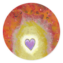 Title:  Tiny Art #596 - Purple heart for courage stickers