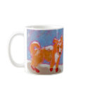 Titled: 12 Boots - fun Winter dog art 3 mutts mug