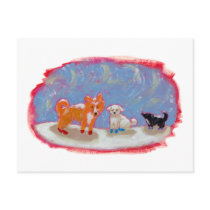 Titled:  12 Boots - fun Winter dogs CUSTOMIZE IT postcards