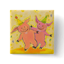 Titled:  2010 Pigs - Fun New Year party pig art buttons