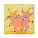 Titled: 2010 Pigs - Fun New Year party pig art magnet