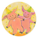 Titled: 2010 Pigs - Fun New Year party pig art sticker