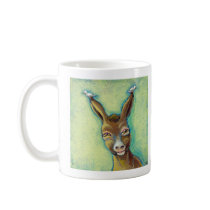 Titled:  2 Weary Travelers, 1 Hospitable Donkey mugs