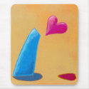 Titled: As Easy As Falling Off a Tall Slanty Blue mousepad