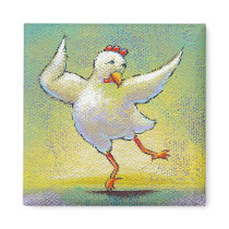 Titled:  Awesome - Chicken loves modern dance magnets