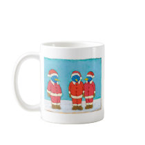 Titled:  Blue Birds in Red Suits - fun holiday art Coffee Mugs