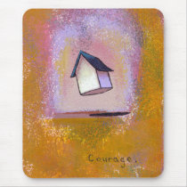 Titled:  Brave Little House - taking flight mousepads