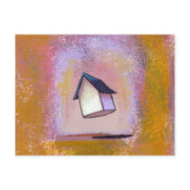 Titled:  Brave Little House - taking flight postcards